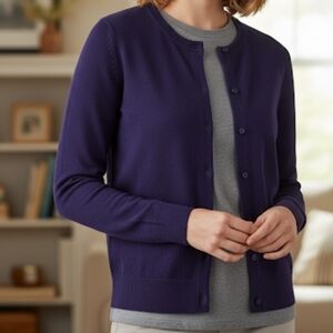 Lands' End Deep Purple Cardigan  XS, GUC